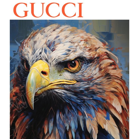 Gucci Bald Eagle Print 11 x 14 Gucci Wall Decor Fashion Art Gucci Animal Theme - Picture 2 of 2